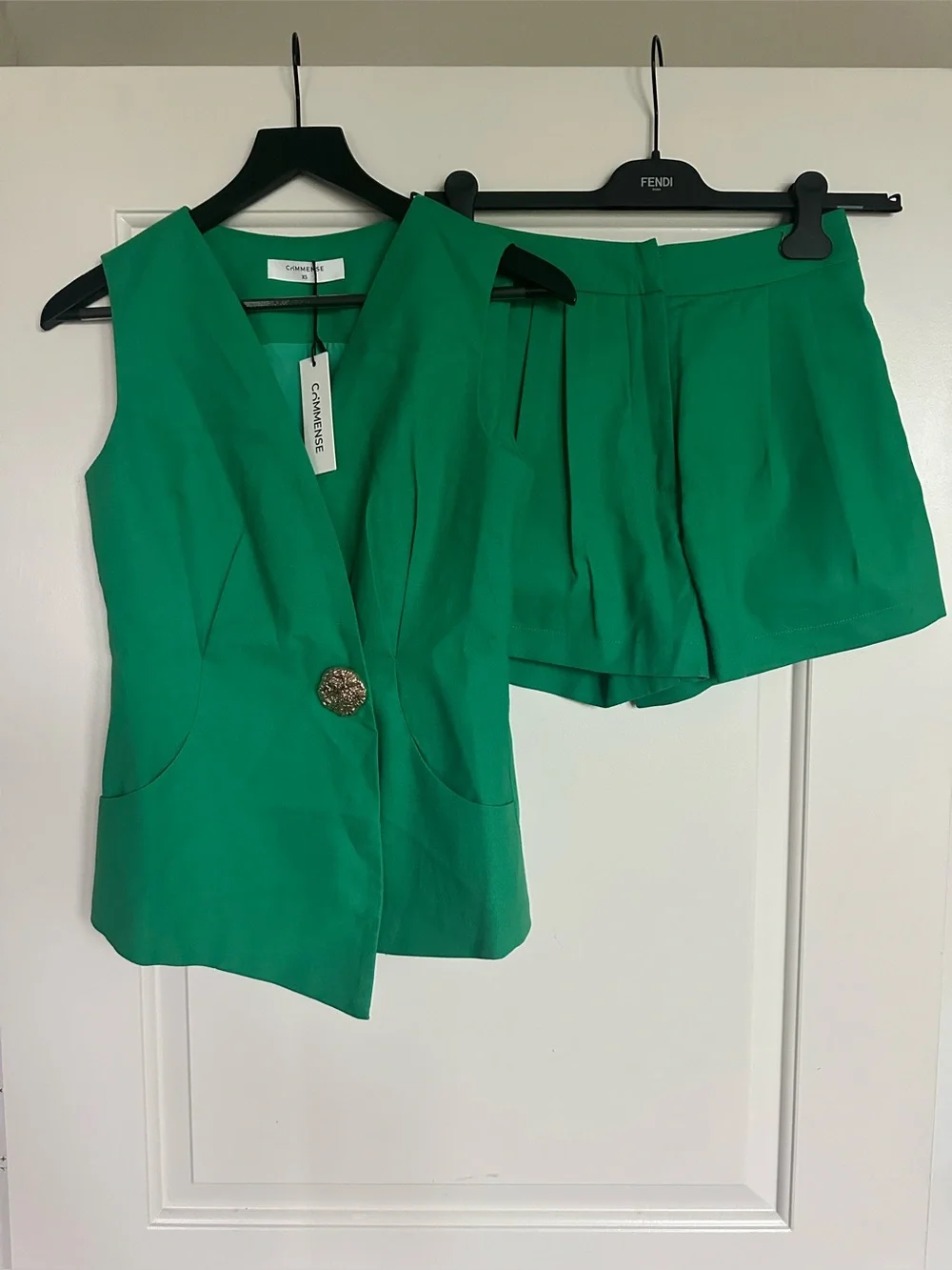 NWT Commense Emerald Sleeveless Blazer & Short Set - XS